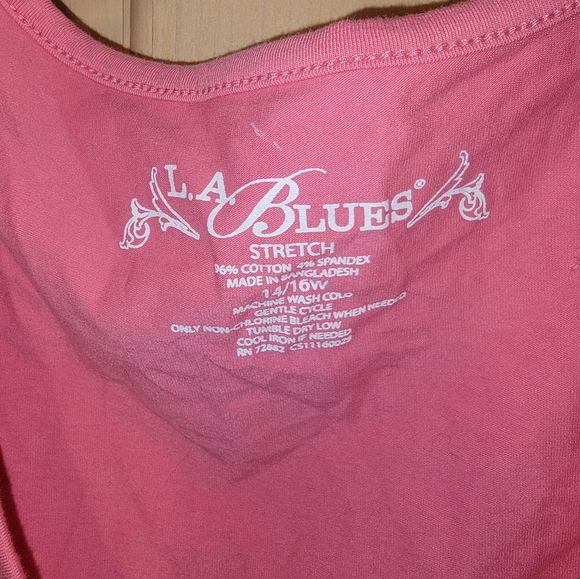 NWT LA Blues Pink Tank Top Shirt - Picture 4 of 8